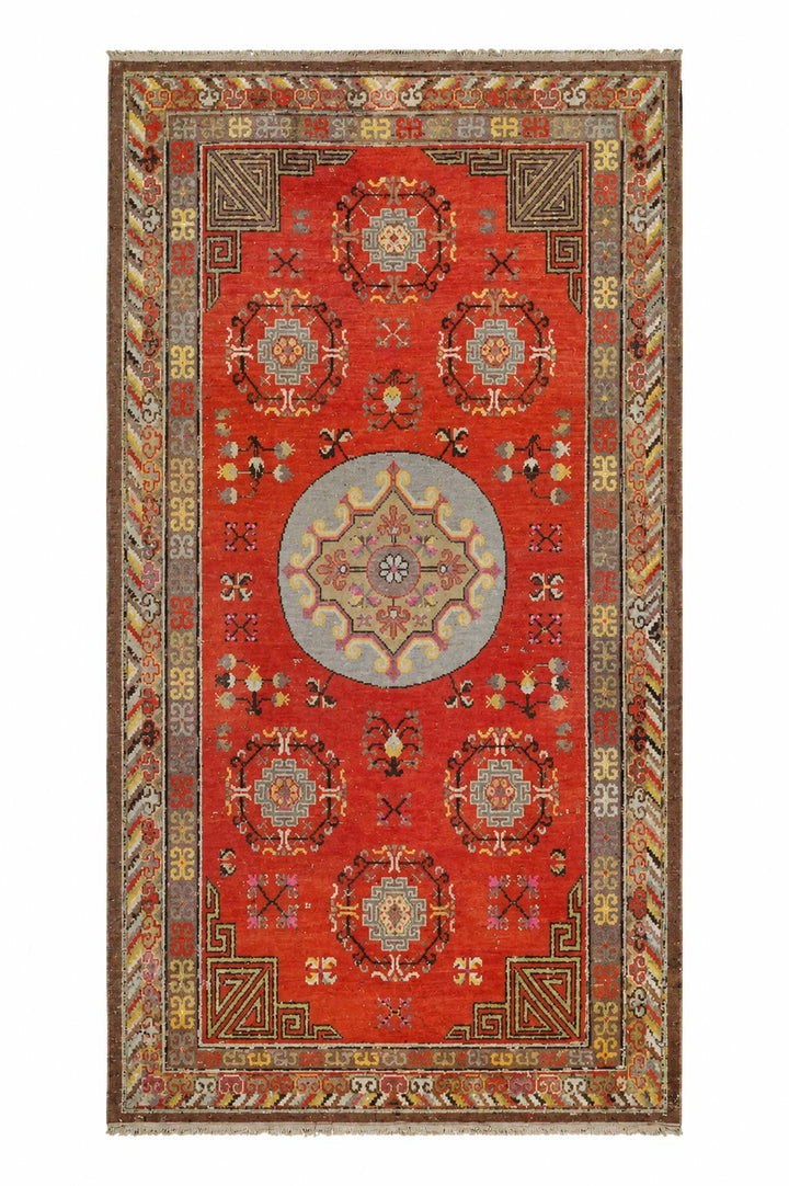 East Turkestan Khaden Rug | Khotan Roundel Medallions | Front View