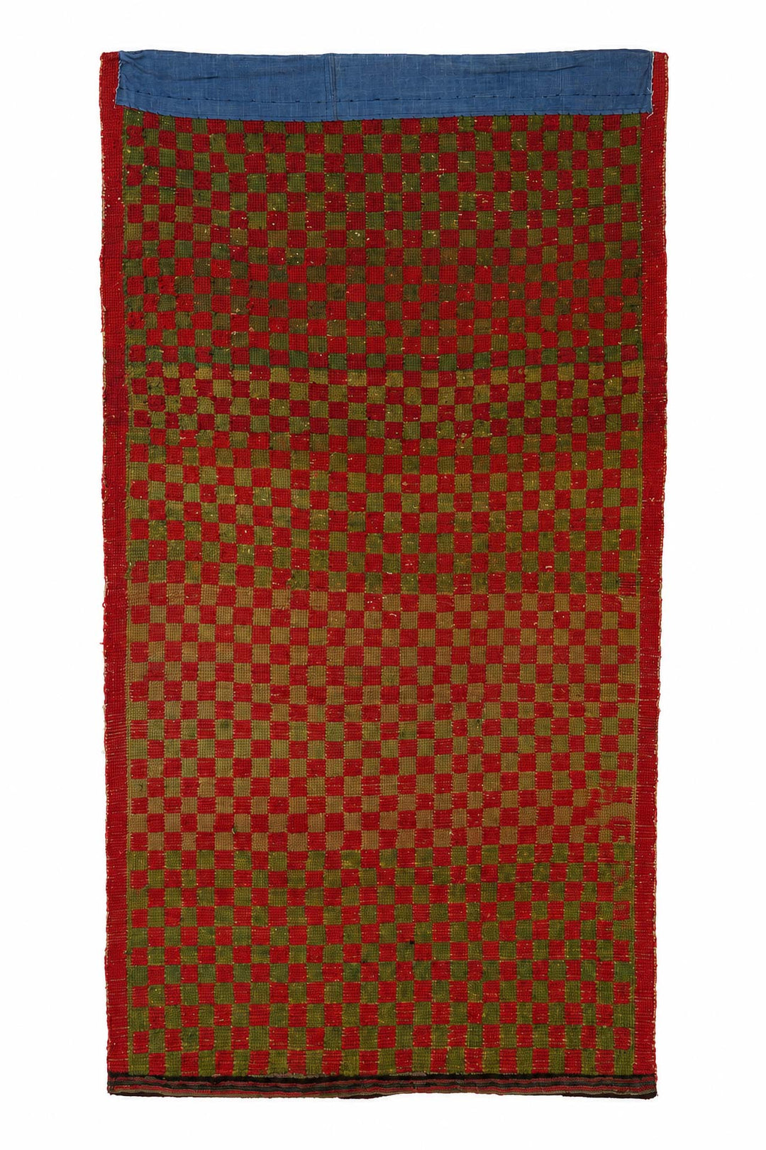 Hand-Knotted Tibetan Khaden Rug | Abrash Checkerboard Field | Back View