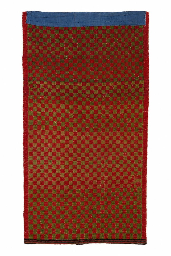 Hand-Knotted Tibetan Khaden Rug | Abrash Checkerboard Field | Back View