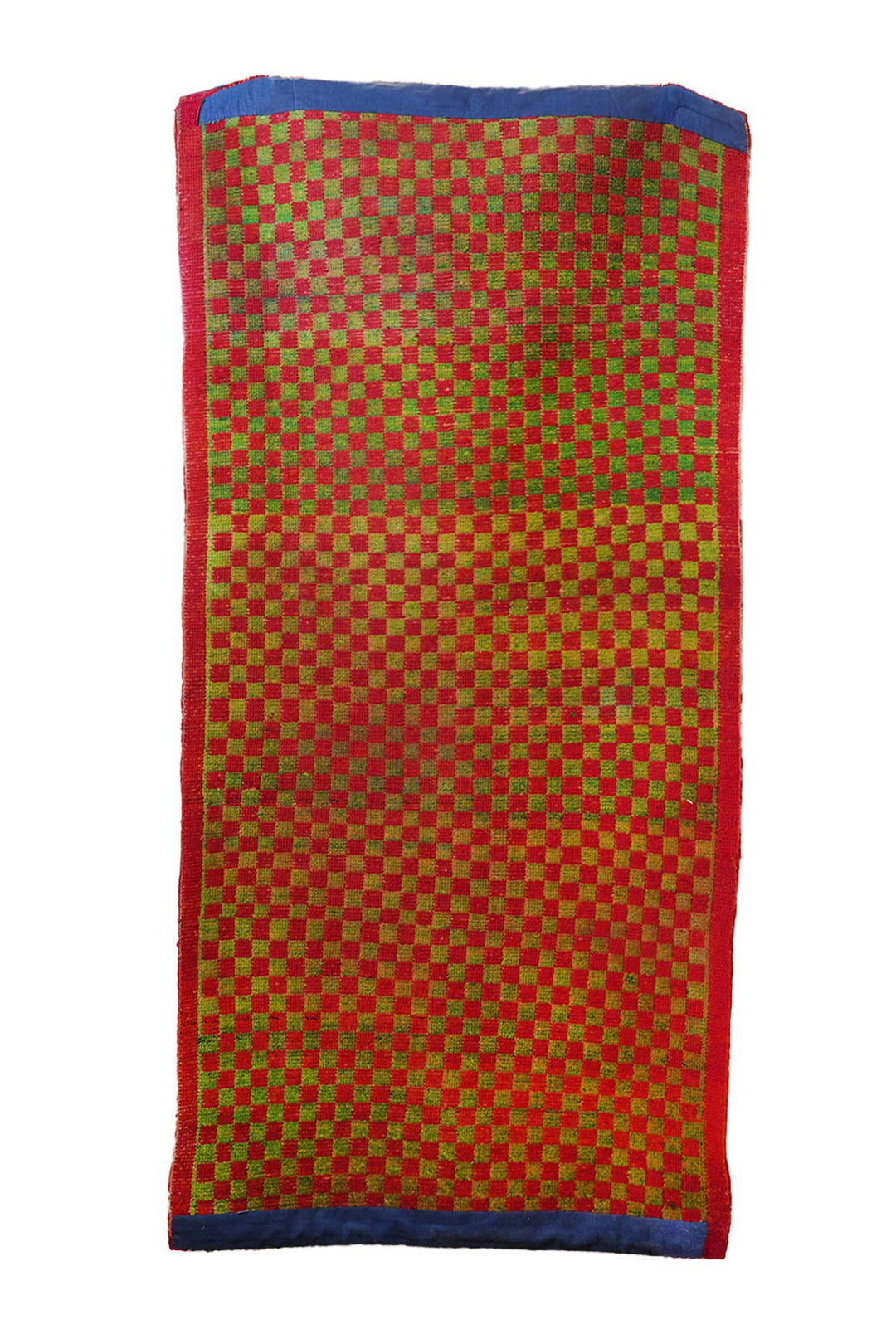 Hand-Knotted Tibetan Khaden Rug | Abrash Checkerboard Field | Back View