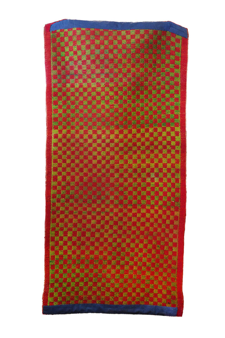 Hand-Knotted Tibetan Khaden Rug | Abrash Checkerboard Field | Back View