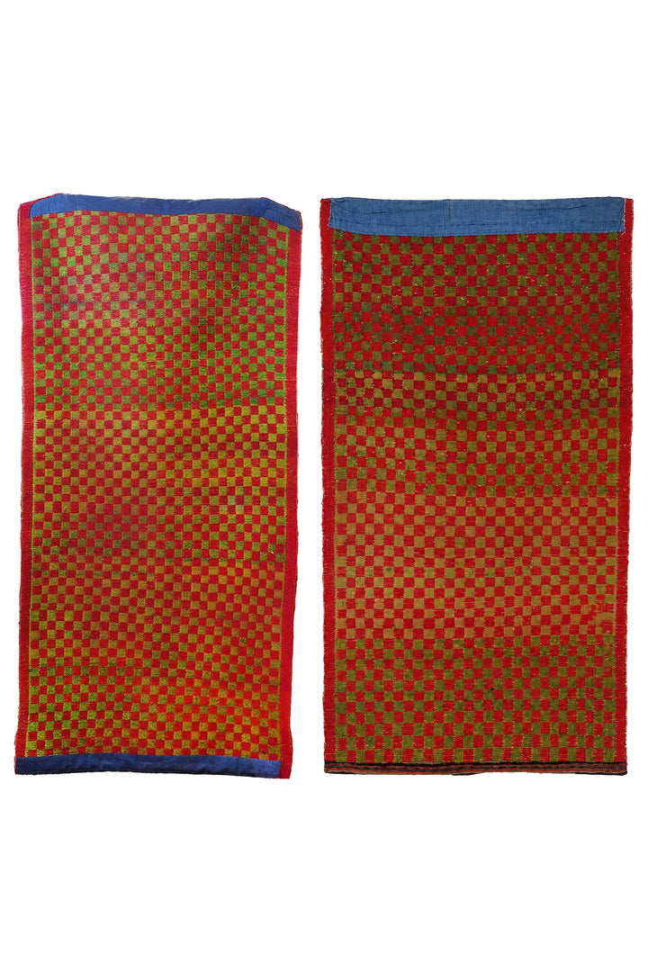 Hand-Knotted Tibetan Khaden Rug | Abrash Checkerboard Field | Pair View