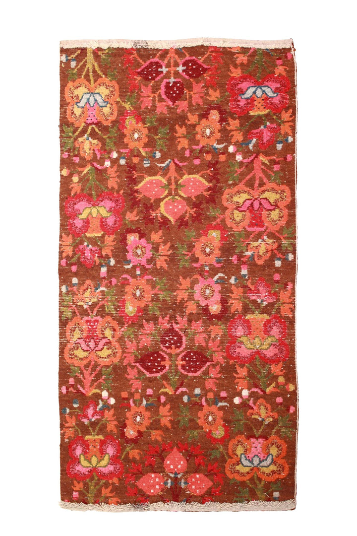 Hand-Knotted Tibetan Khaden Rug | Autumn Garden Botanicals | Back View