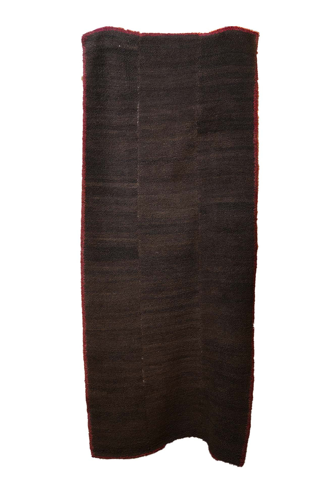 Hand-Knotted Tibetan Khaden Rug | Deep Umber Field Minimalist | Front View
