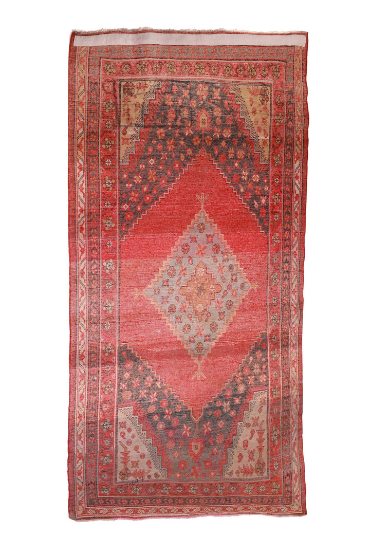 Hand-Knotted Tibetan Khaden Rug | Diamond Medallion Field | Back View