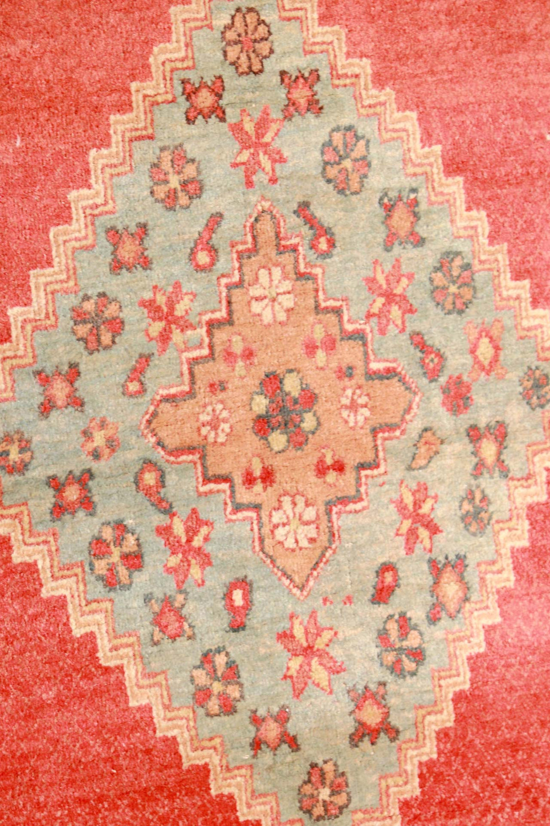Hand-Knotted Tibetan Khaden Rug | Diamond Medallion Field | Detail View