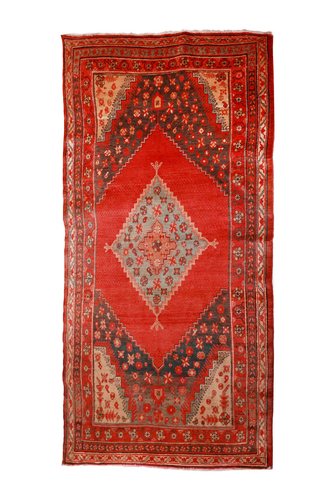 Hand-Knotted Tibetan Khaden Rug | Diamond Medallion Field | Front View