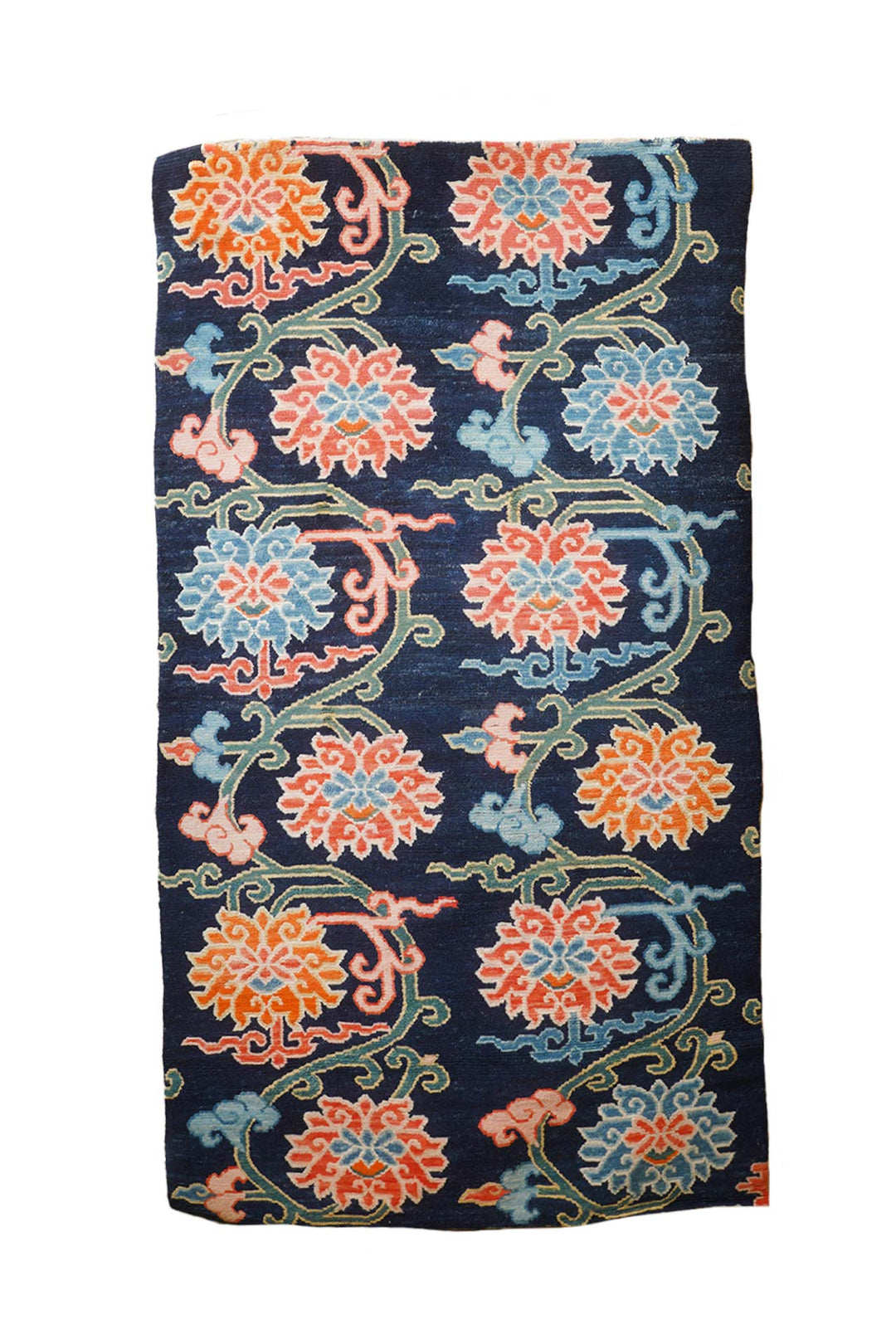 Hand-Knotted Tibetan Khaden Rug | Floral Vine Trellis | Front View