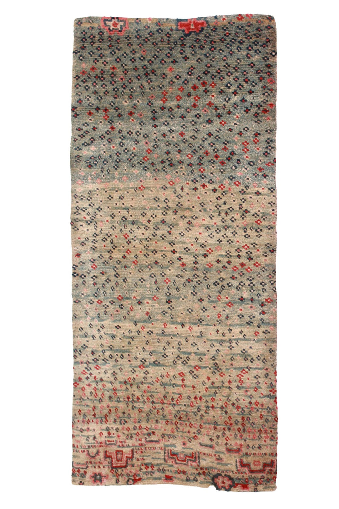 Hand-Knotted Tibetan Khaden Rug | Heathered Confetti Field | Front View