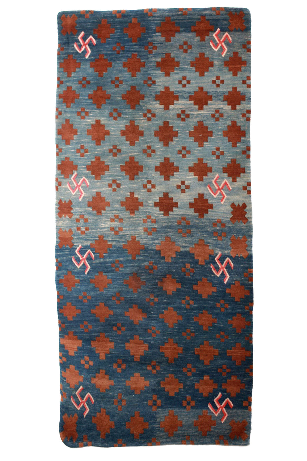 Hand-Knotted Tibetan Khaden Rug | Indigo Crossfield Talismans | Front View
