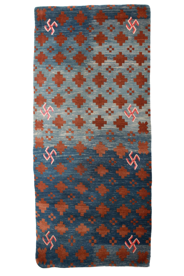 Hand-Knotted Tibetan Khaden Rug | Indigo Crossfield Talismans | Front View