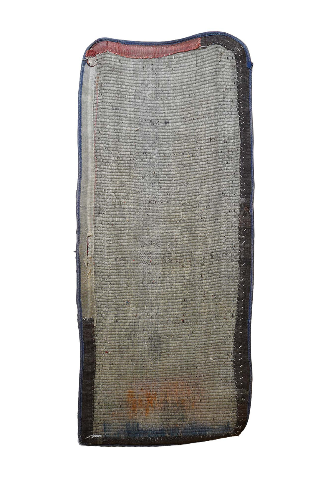 Hand-Knotted Tibetan Khaden Rug | Indigo Ground Endless Knot Medallions | Back View