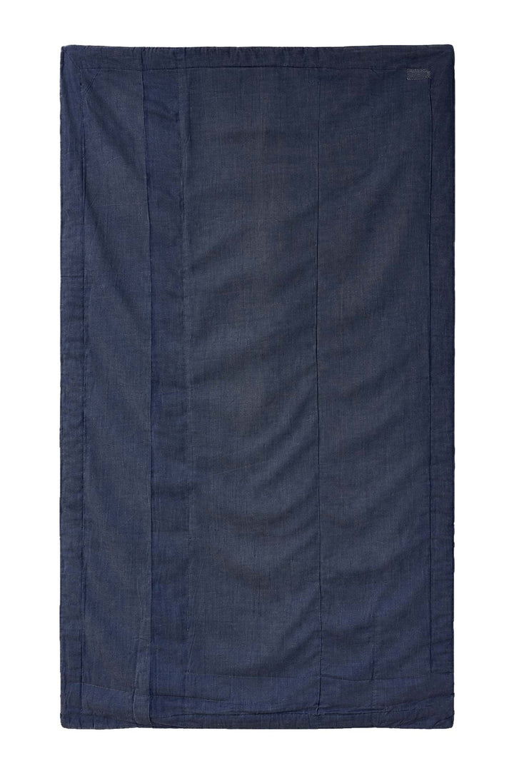 Hand-Knotted Tibetan Khaden Rug | Midnight Peony Blooms | Back View