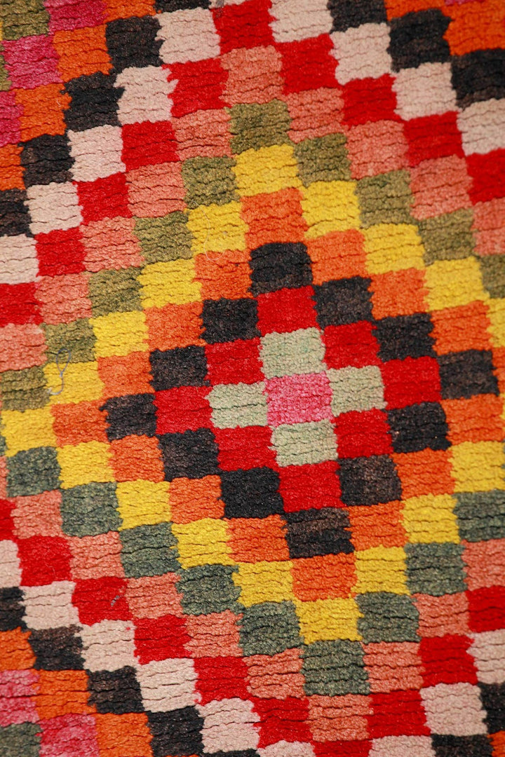 Hand-Knotted Tibetan Khaden Rug | Prismatic Diamond Mosaic | Detail View