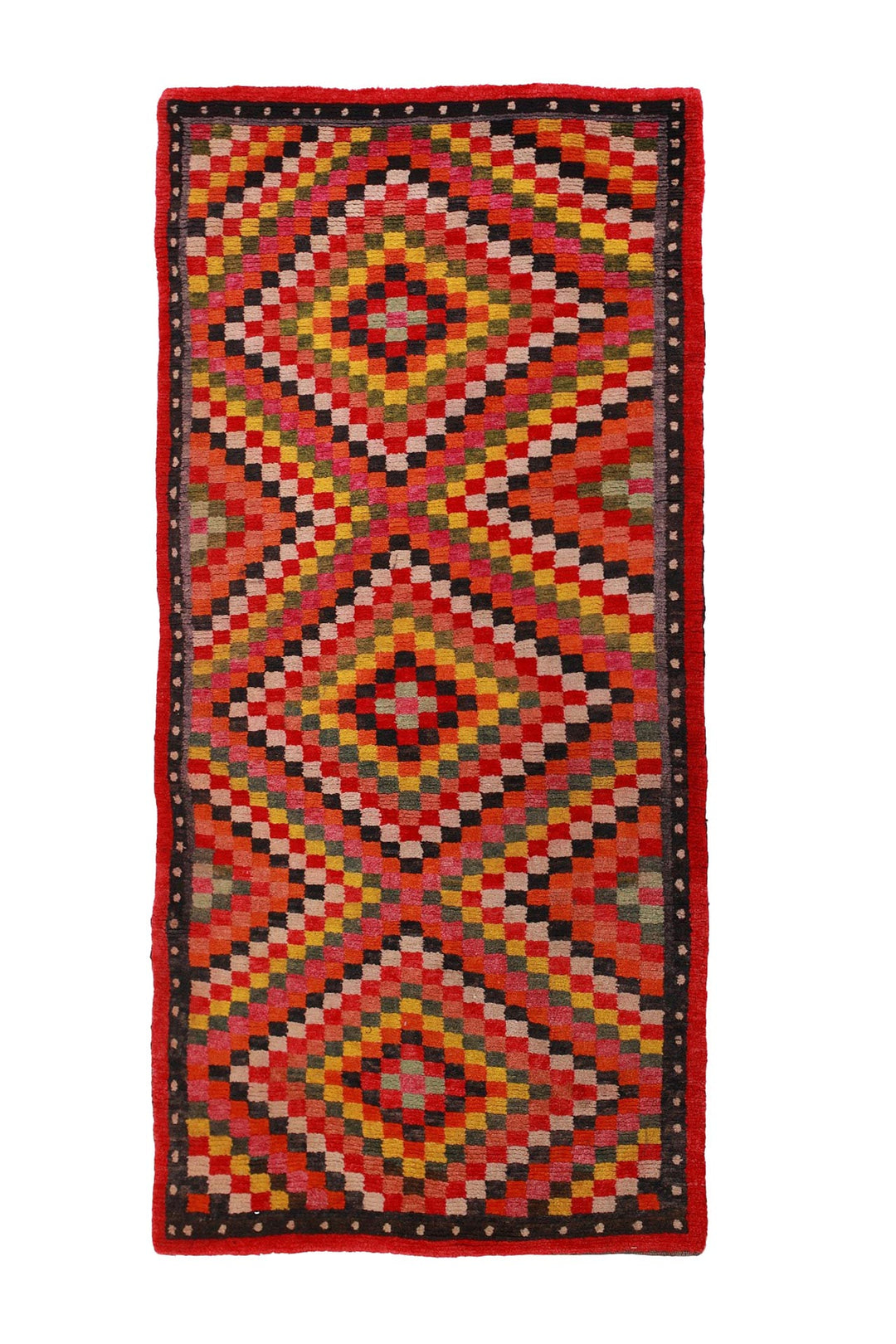 Hand-Knotted Tibetan Khaden Rug | Prismatic Diamond Mosaic | Front View