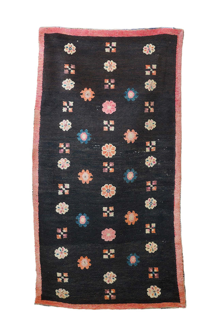 Hand-Knotted Tibetan Khaden Rug | Rosette Column Field | Front View