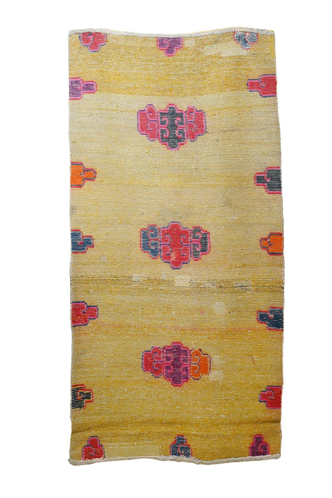 Hand-Knotted Tibetan Khaden Rug | Tamgha Cloud Motif Field | Back View