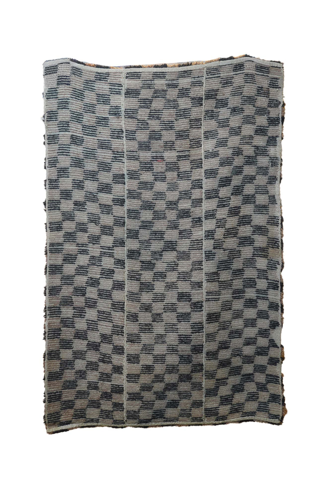 Hand-Knotted Tibetan Khaden Rug | Tsutruk Checkerboard Field | Back View
