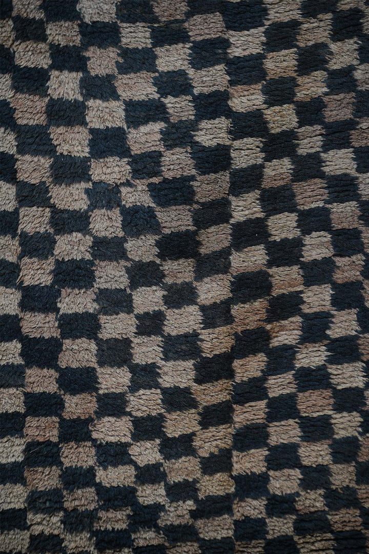 Hand-Knotted Tibetan Khaden Rug | Tsutruk Checkerboard Field | Detail View
