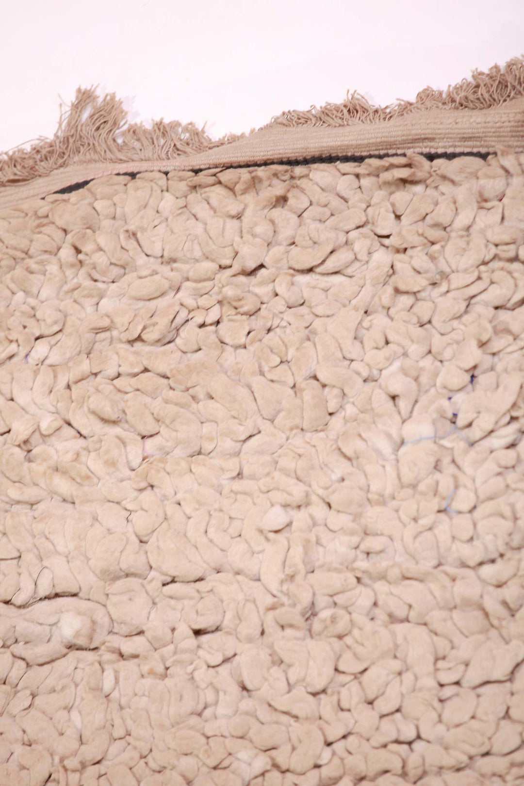Hand-Knotted Tibetan Khaden Rug | Two-Panel Wool Texture | Detail View