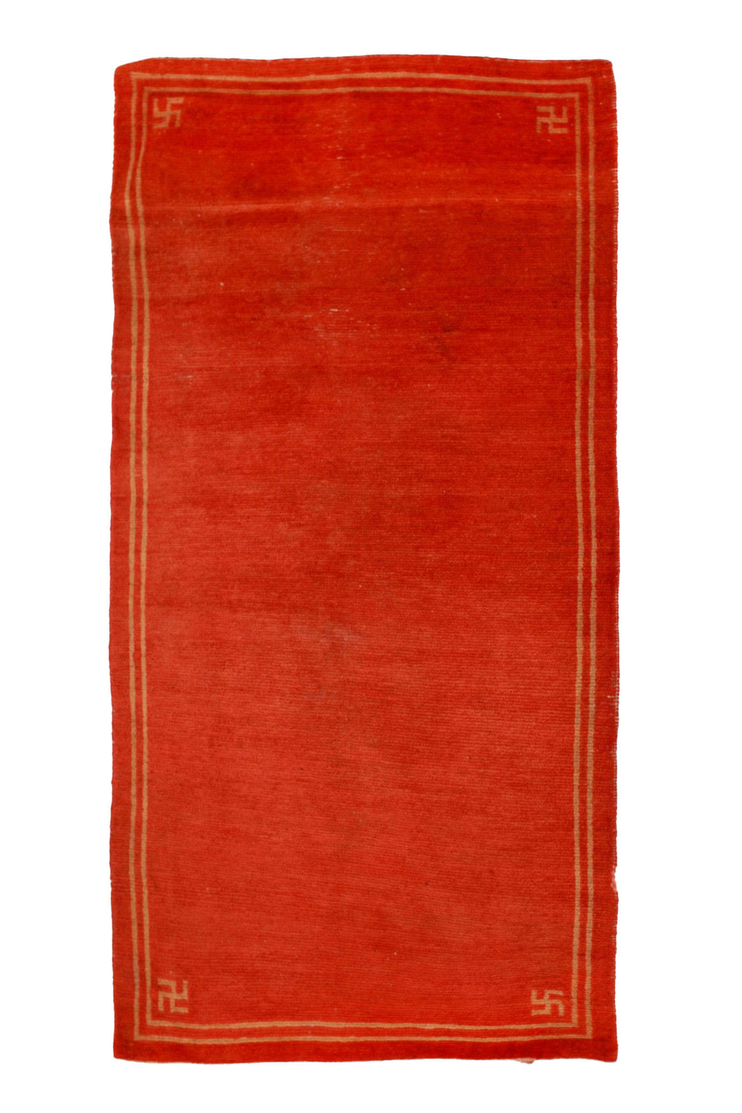 Hand-Knotted Tibetan Khaden Rug | Vermilion Corner Seals | Front View