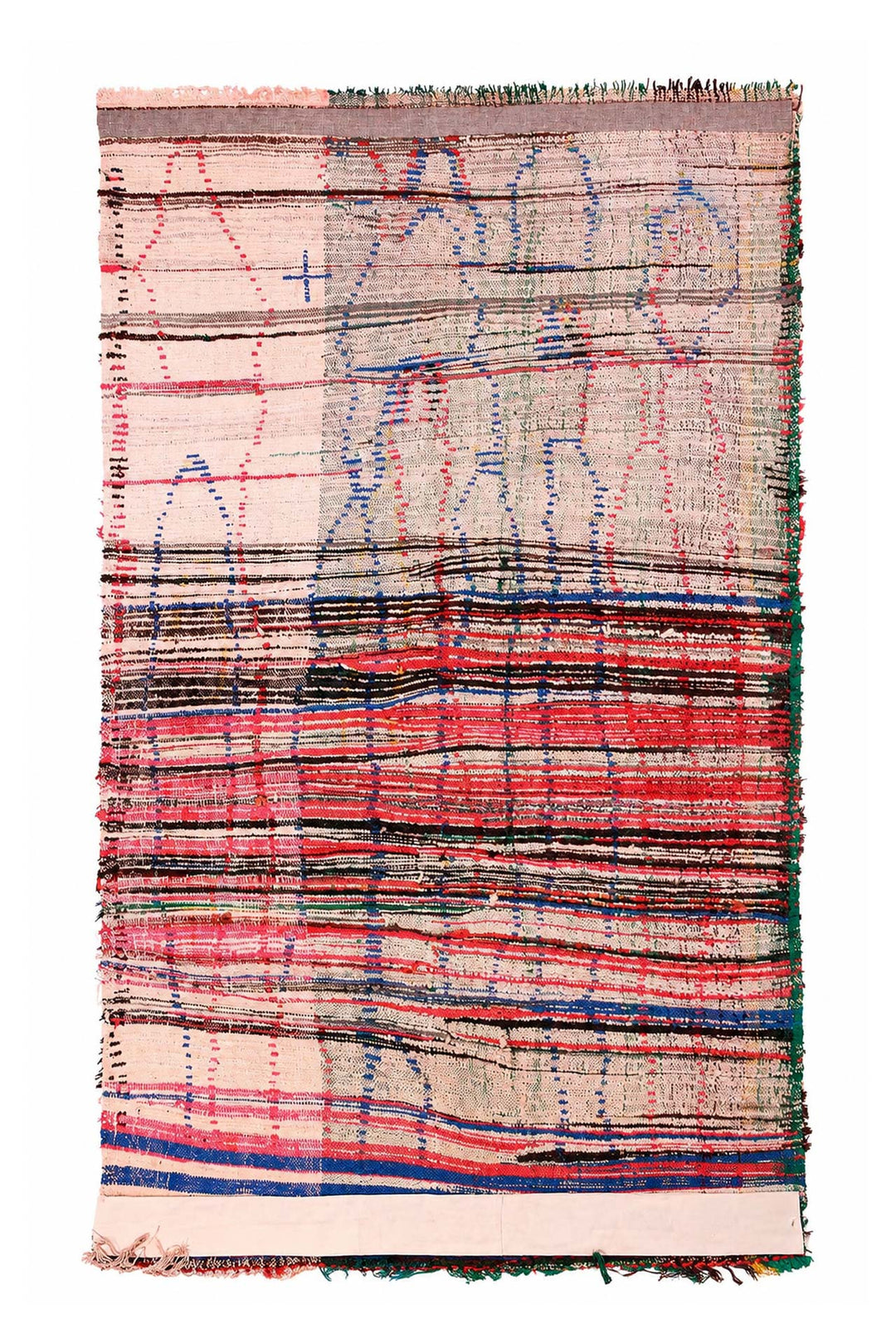 Moroccan Rug | Berber Calligraphic Linear Field | Back View