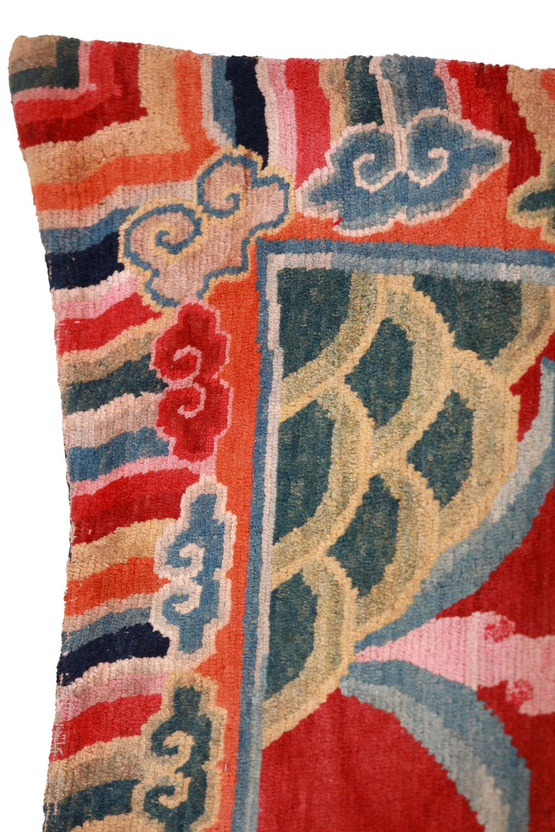Tibetan Horse Blanket | Auspicious Tree &amp; Longevity Motif | Detail View