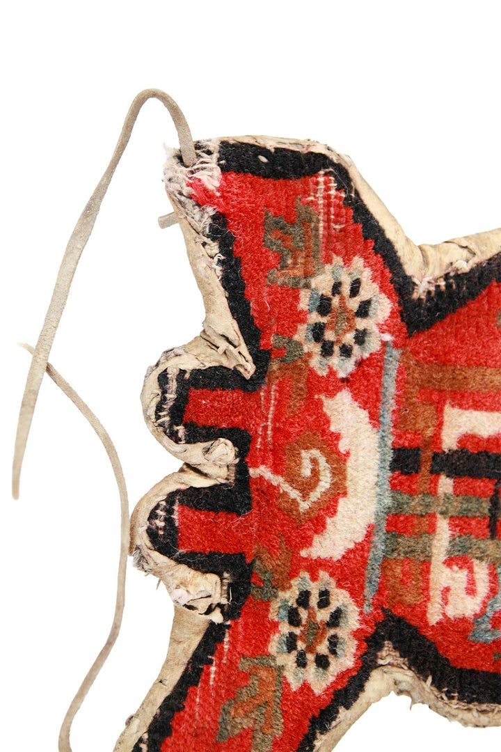 Tibetan Horse Mask Takyab | Cinnabar Anthropomorphic Headdress | Detail View