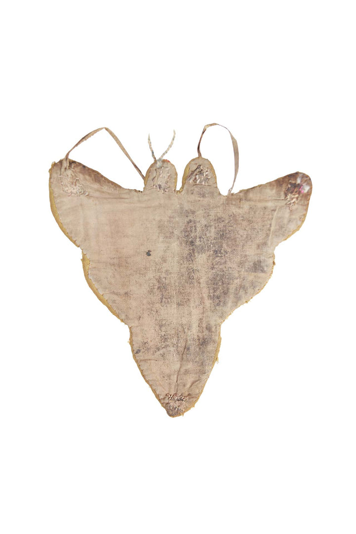 Tibetan Horse Mask Takyab | Coral Floral Vase | Back View