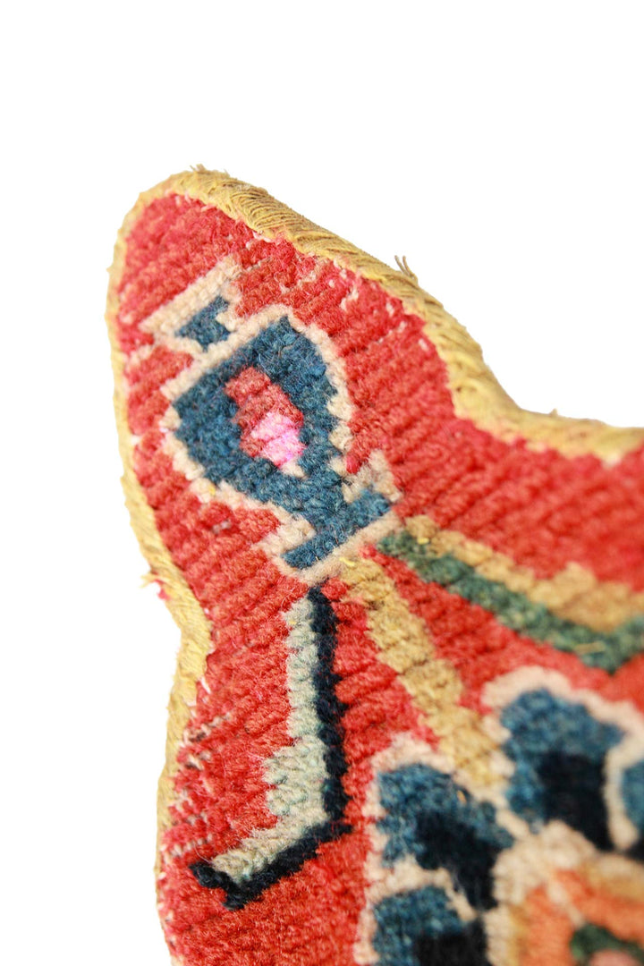 Tibetan Horse Mask Takyab | Coral Floral Vase | Detail View