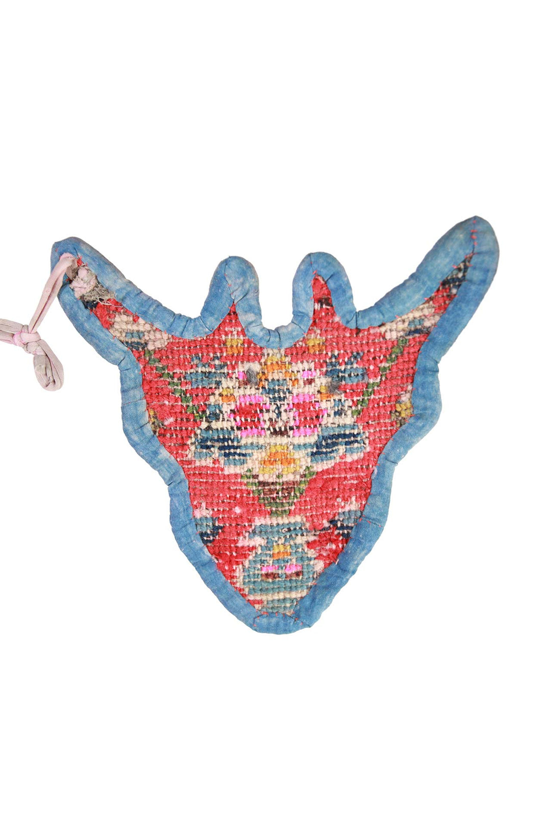 Tibetan Horse Mask Takyab | Crimson Turkman Lotus Bloom | Back View