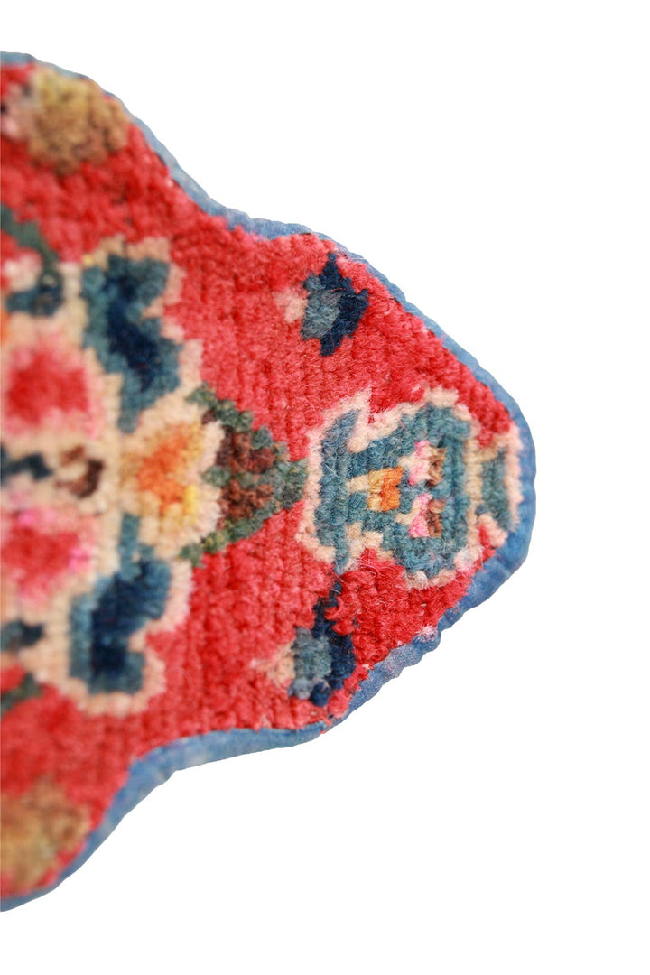 Tibetan Horse Mask Takyab | Crimson Turkman Lotus Bloom | Detail View