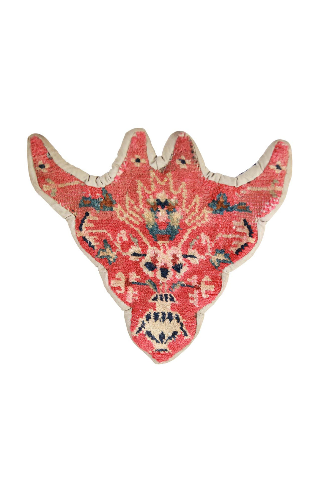 Tibetan Horse Mask Takyab | Painterly Cinnabar Silk Road | Front View