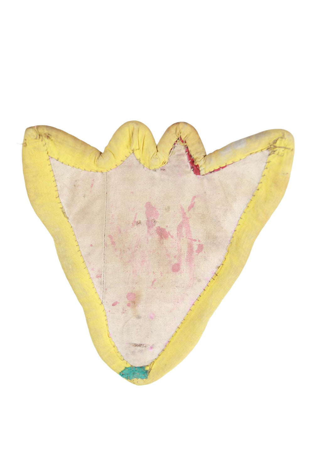 Tibetan Horse Mask Takyab | Red Lobed Auspicious Emblem | Back View