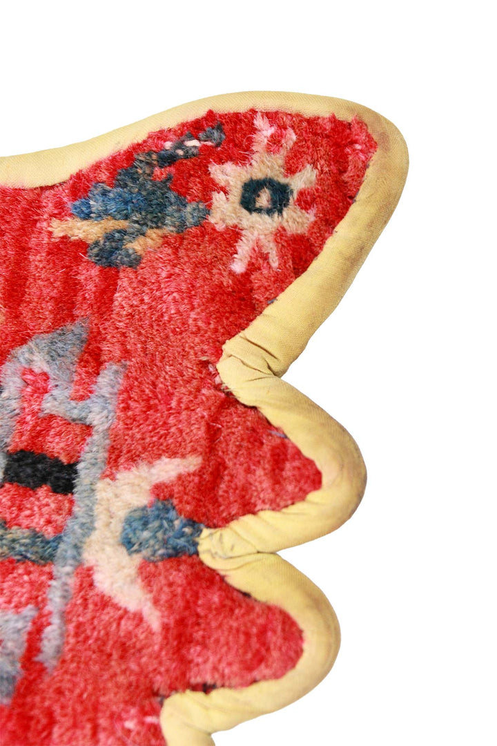 Tibetan Horse Mask Takyab | Red Lobed Auspicious Emblem | Detail View