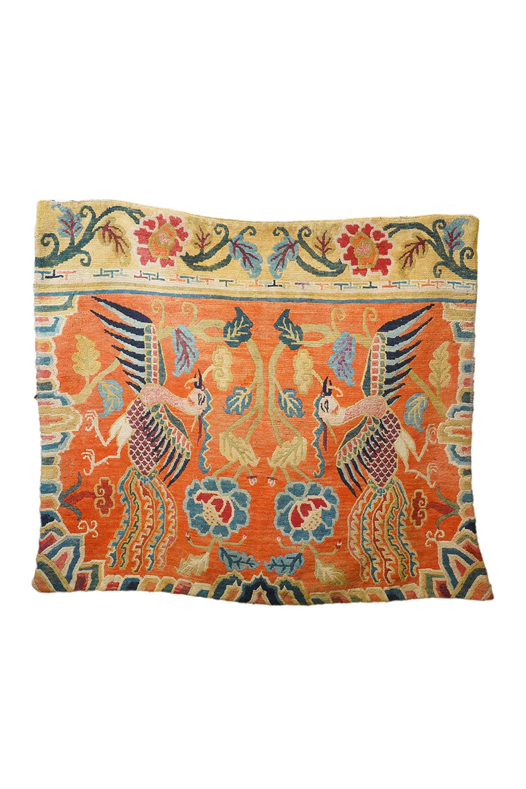 Horse Blanket/Cover, Tibetan Rug | Phoenix & Lotus Ceremonial Design | Front View