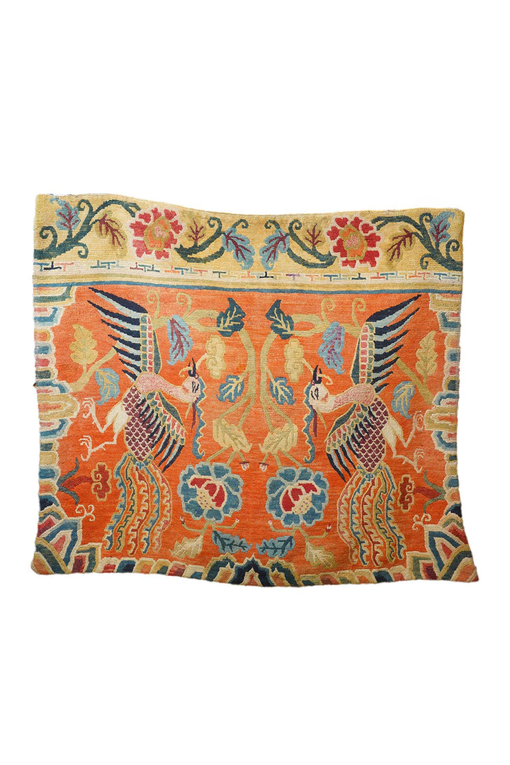 Horse Blanket/Cover, Tibetan Rug | Phoenix &amp; Lotus Ceremonial Design | Front View