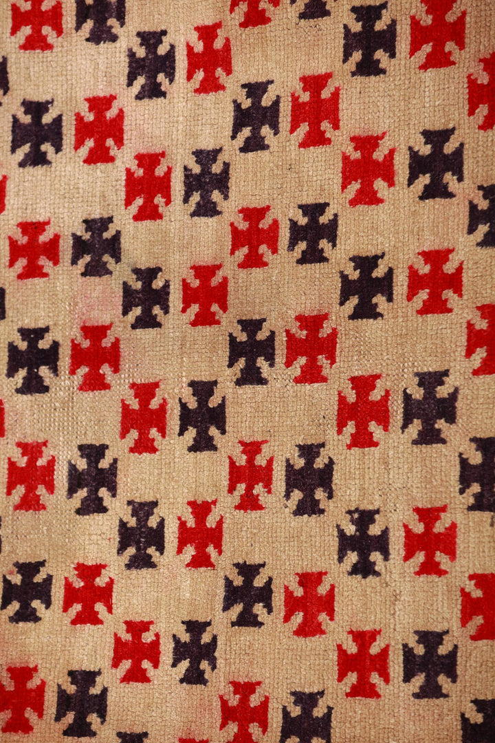 Horse Blanket, Tibetan Rug | Cross | Detail View