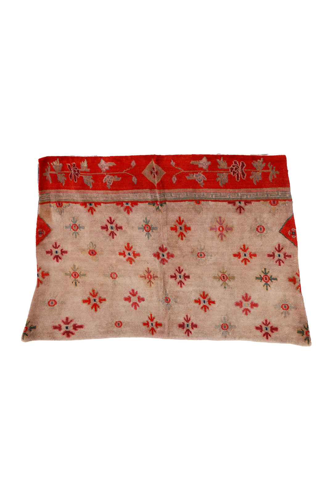 Horse Blanket, Tibetan Rug | Floral Medallion | Front View