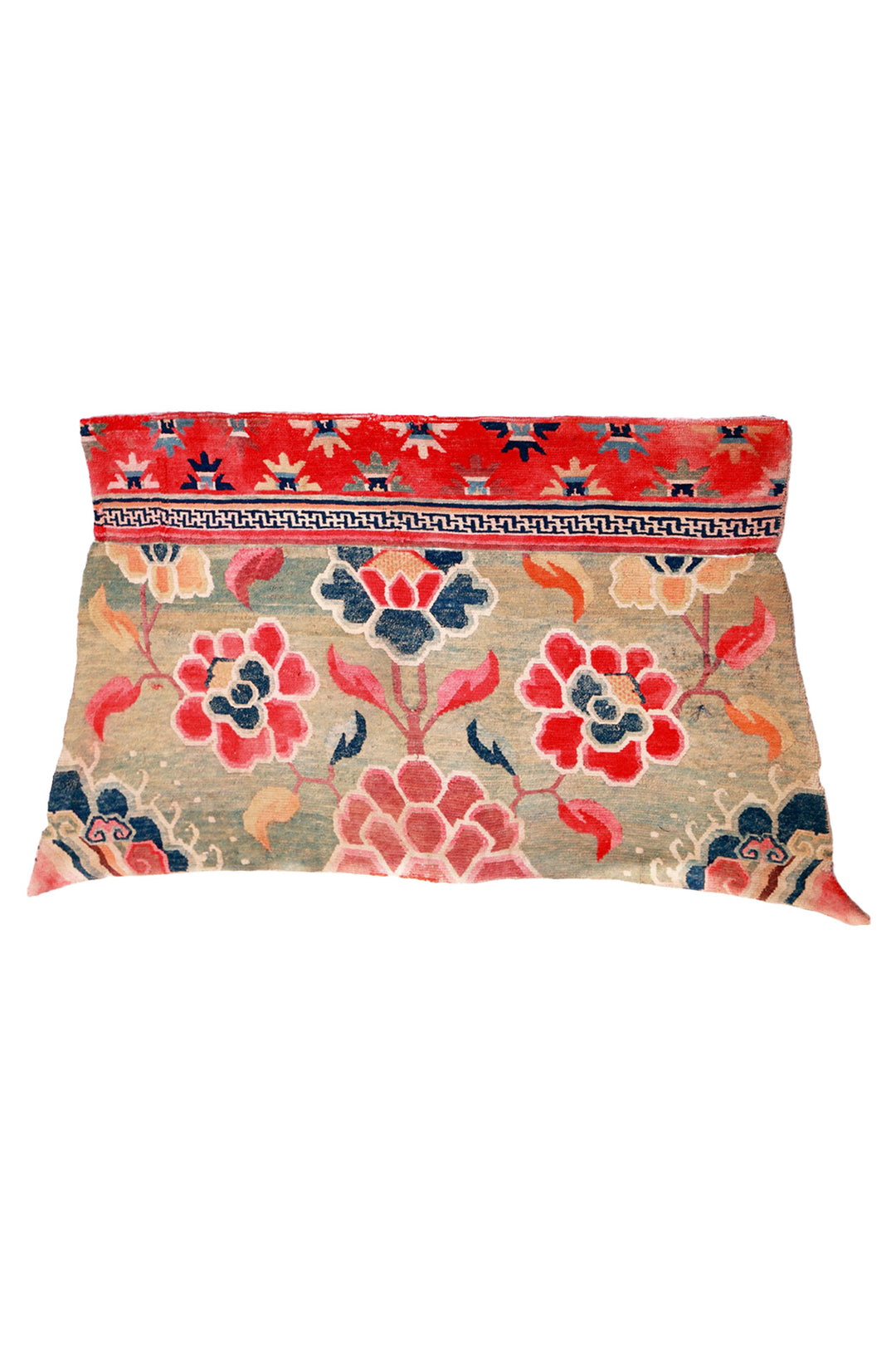 Horse Blanket, Tibetan Rug | Lotus Flowers | Front View