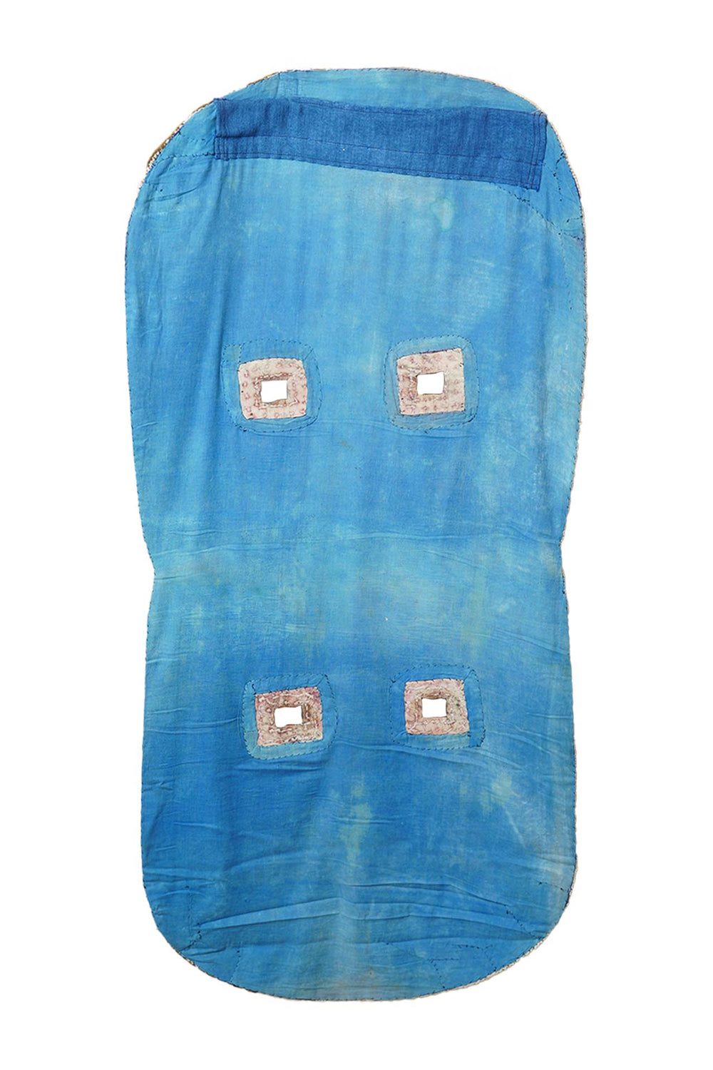 Tibetan Saddle Rug | Cinnabar Red Shrivatsa Medallions | Back View