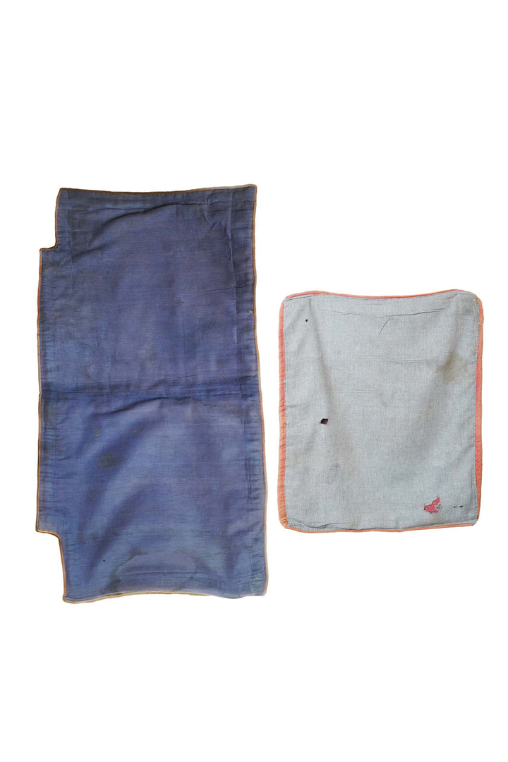 Tibetan Saddle Rug Set | Snow Lion Coral Turquoise | Back View