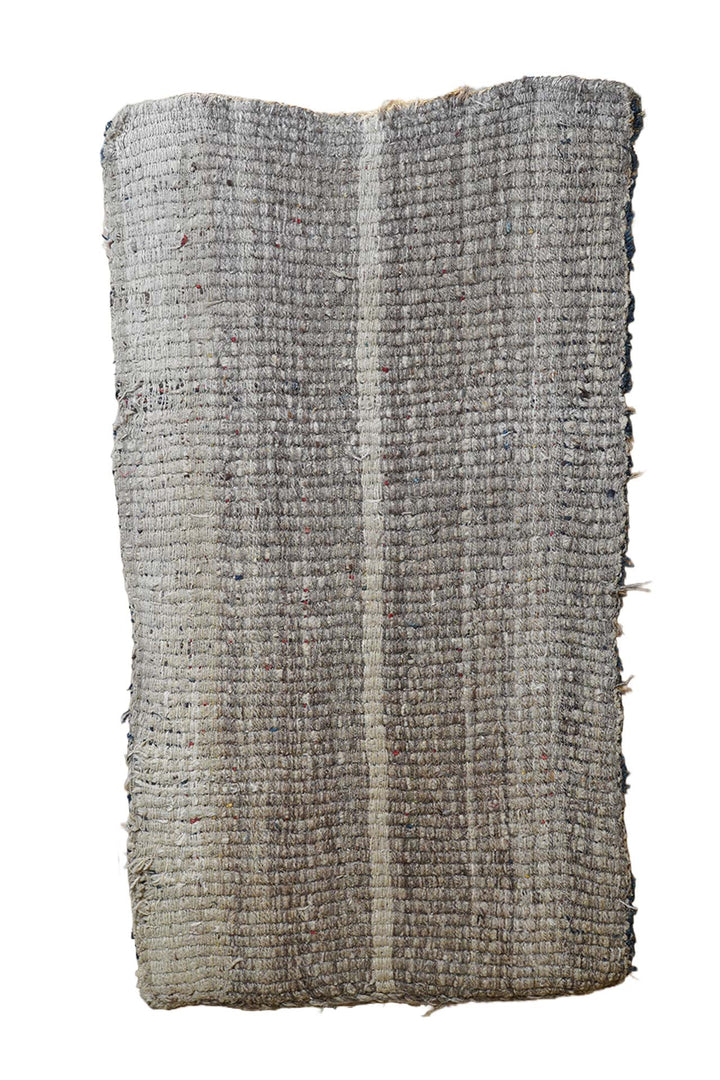 Tibetan Warp-Face Rug | Indigo Gau Amulet Compartment | Back View