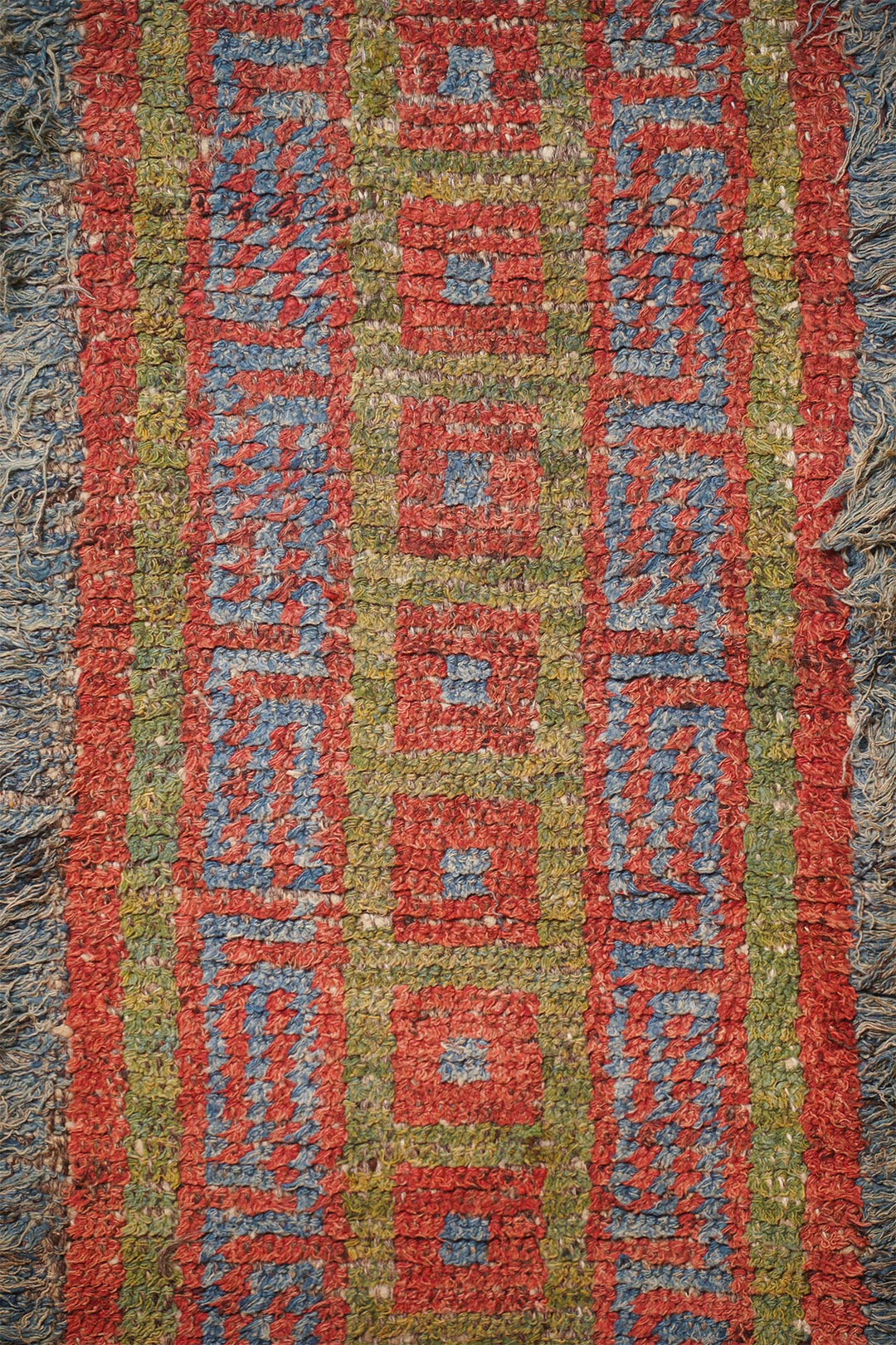 Tibetan Warp-Faced Runner | Geometric Lattice Field | Detail View