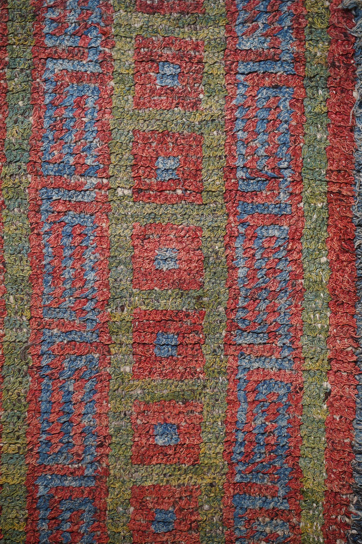 Tibetan Warp-Faced Runner | Geometric Lattice Field | Detail View