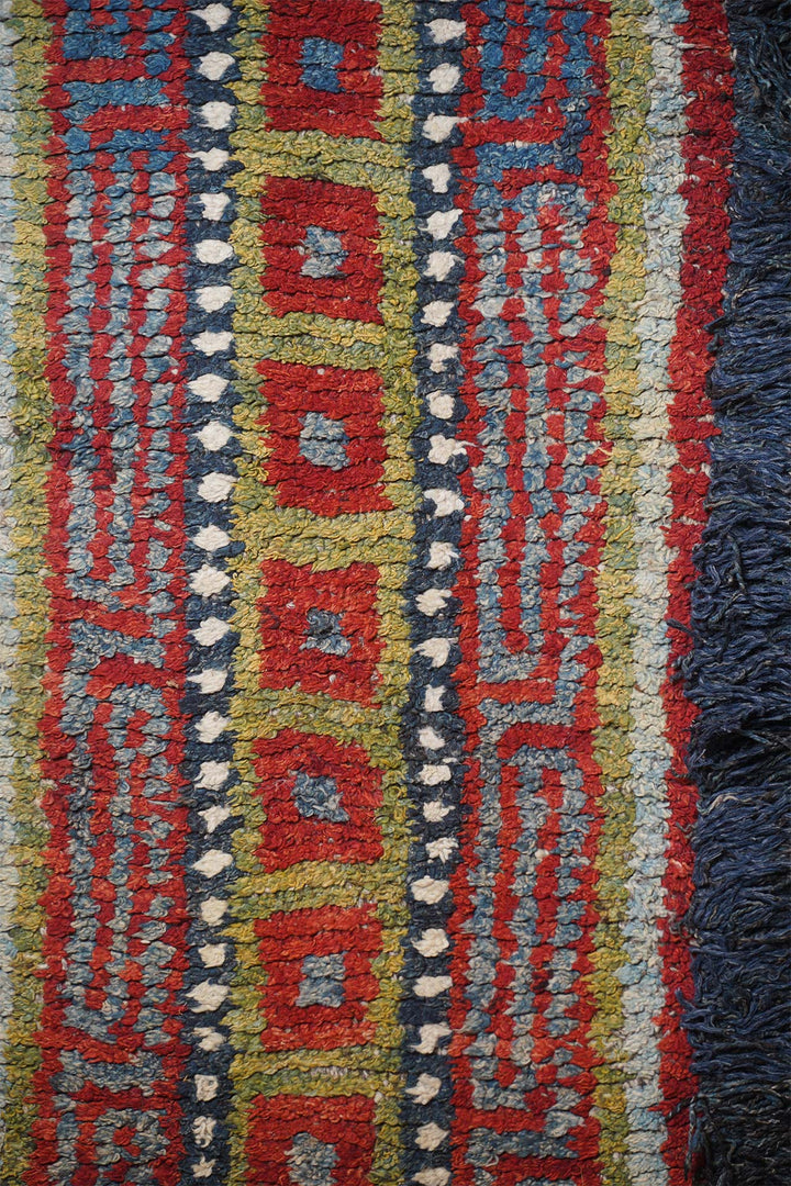 Tibetan Warp-Faced Runner | Linear Geometric Field | Detail View