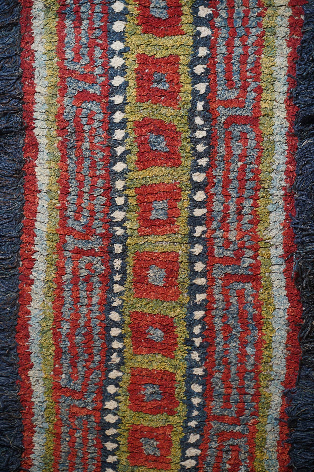 Tibetan Warp-Faced Runner | Linear Geometric Field | Detail View