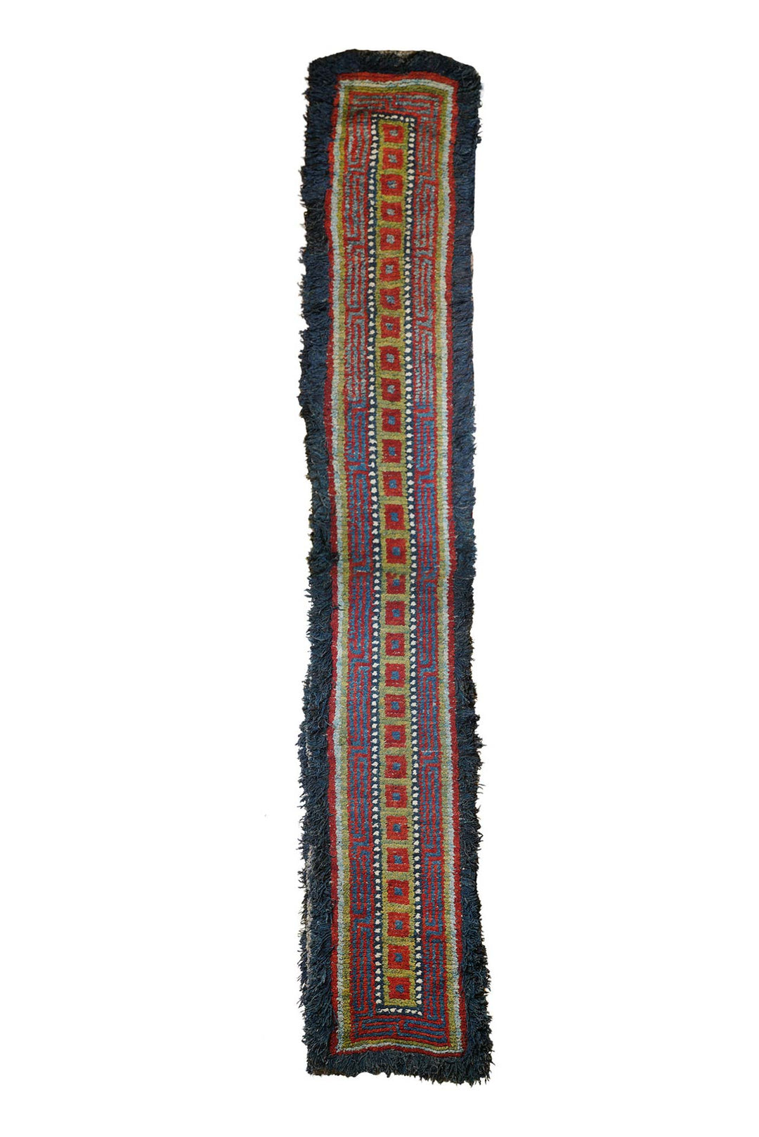 Tibetan Warp-Faced Runner | Linear Geometric Field | Front View