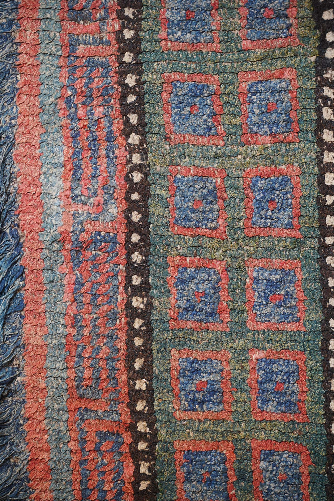 Tibetan Warp-Faced Runner | Monastic Geometric Column | Detail View
