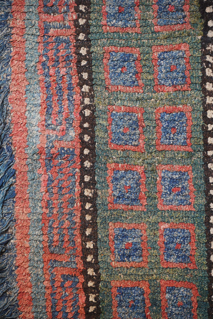 Tibetan Warp-Faced Runner | Monastic Geometric Column | Detail View